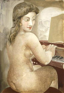 Belocvetov Andrej (1923 - 1997) Pianist, 1957: oil/canvas, 116,5 x 81 cm, signed top left Belocvetov, top right date, No. 64 in circle on the reverse, framed