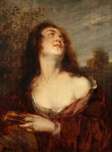 Brozik Vaclav (1851 - 1901) In meditation, around 1893: oil/wooden board, 35 x 25,5 cm, signed bottom left Brozik, expertise doc. PhDr. M. Mzykova, CSc., framed, parquetage