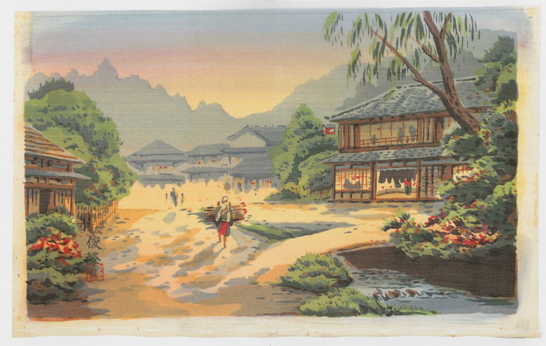 Japanese Woodblock Print On Silk (1 of 2)