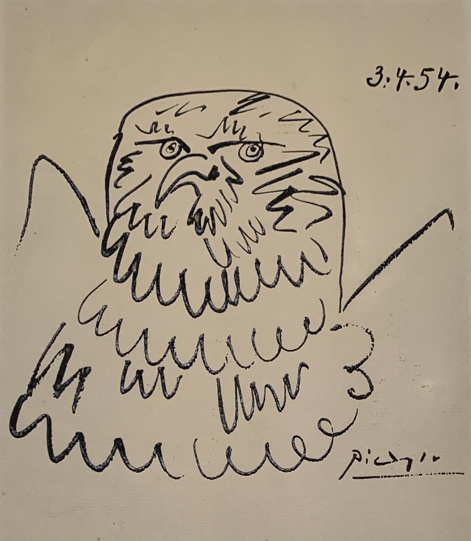 Pablo Picasso Eagle drawing signed and dated (1 of 7)