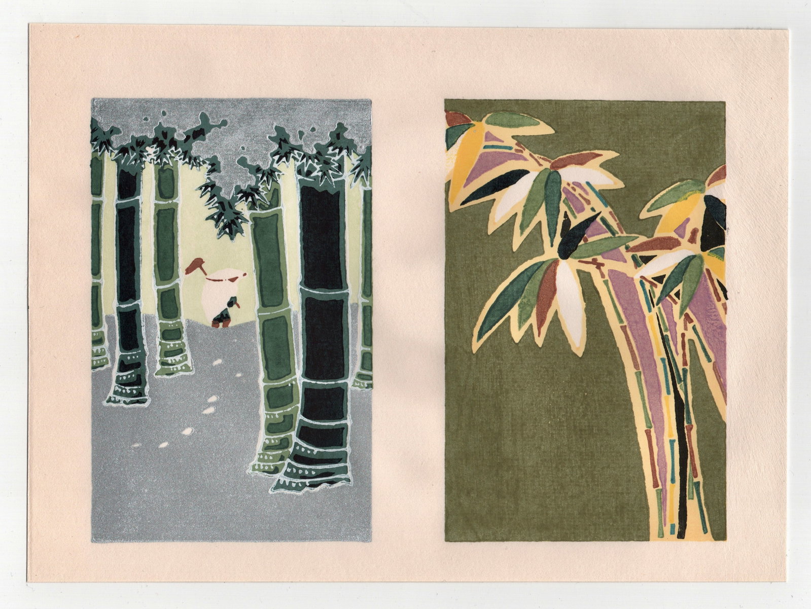 Furuya Korin : Woodblock Print Designs: After, Furuya Korin. Title: "Untitled" Date: 1989. Style: Japanese Designs. Medium: Woodblock. Publisher: Unsodo. Paper Type: Thick Paper. Size: (9x1/2x7in). Place of Origin: Japan.