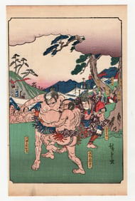 Tale of the Soga Brothers : Antique Japanese Woodblock Print by Ando Hiroshige