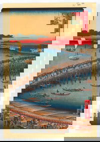 Ando Hiroshige : Yogoku Bridge and the Great Riverbank