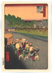 Ando Hiroshige : Shiba Shinmei Shrine and Zojo-ji Temple