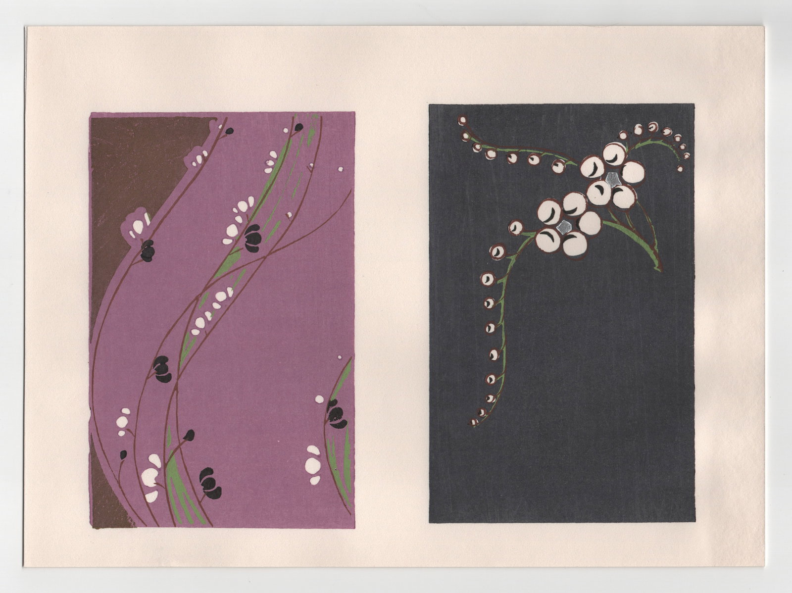 Furuya Korin : Woodblock Print Designs: After, Furuya Korin. Title: "Untitled" Date: 1989. Style: Japanese Designs. Medium: Woodblock. Publisher: Unsodo. Paper Type: Thick Paper. Size: (9x1/2x7in).