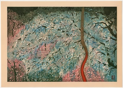 Cherry Trees in the evening in Diago Kyoto : Sekino Junichiro