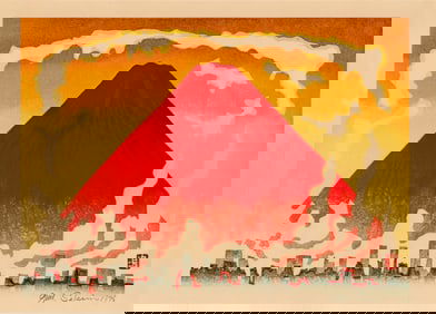 Red Mt. Fuji Dyed in Morning Glow : Sekino Junichiro
