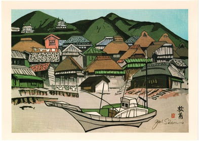 Sekino Junichiro : Matsumae in Hokkaido Offset Lithograph
