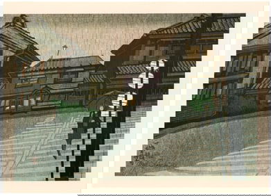 Sekino Junichiro : Aoyagi-cho in Hakodate Offset Lithograph