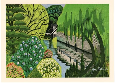 Sekino Junichiro : Riverside Town of Yanagawy Lithpograph