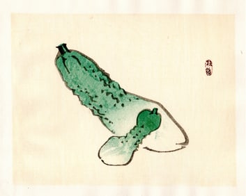 Kono Bairei : Bitter Melon Woodblock