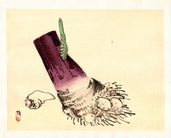 Kono Bairei : Bamboo Shoot and Ginger Woodblock