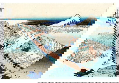 Katsushika Hokusai : Ushibori Ibaragi Prefecture Woodblock