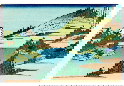 Katsushika Hokusai : Lake Hokone Woodblock