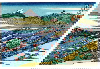 Katsushika Hokusai : Fuji From Kanaya Woodblock