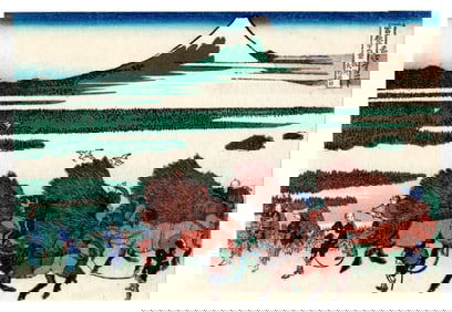 Katsushika Hokusai : Ono Shinden near Yoshiwara Woodblock