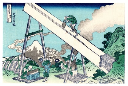 Katsushika Hokusai : In the Mountains of Totomi Woodblock