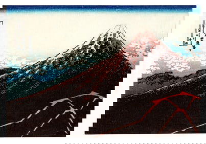 Katsushika Hokusai : Black Fuji Woodblock