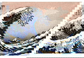 Katsushika Hokusai : The Great Wave off Kanagawa Woodblock: After, Katsushika Hokusai. Title: "The Great Wave off Kanagawa" Medium: Woodblock reprint. Size: (5.1/4x3.7/8in). Series: Thirty-Six Views of Mt. Fuji. Paper Type: Traditional handmade Japanese washi.