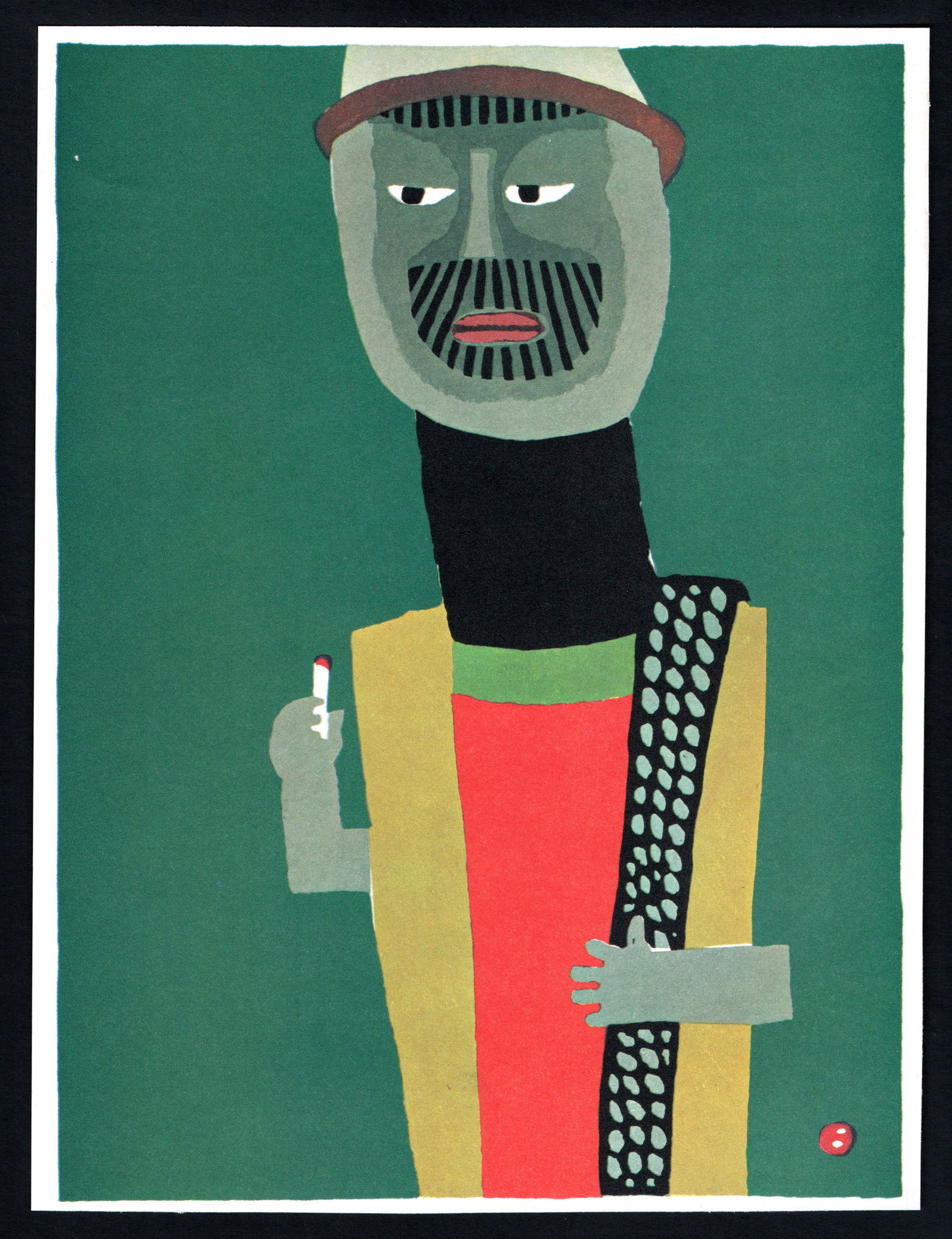 Umetaro Azechi : Mountain of Sadness Offset Lithograph: Artist: Umetaro Azechi (1902–1999). Title: "Mountain of Sadness" Medium: Offset Lithograph. Size: (7.7/8x5.7/8in). Place of Origin: Tokyo. Date: 1978. Paper Type: Thick Matted Paper. Format: Vertica