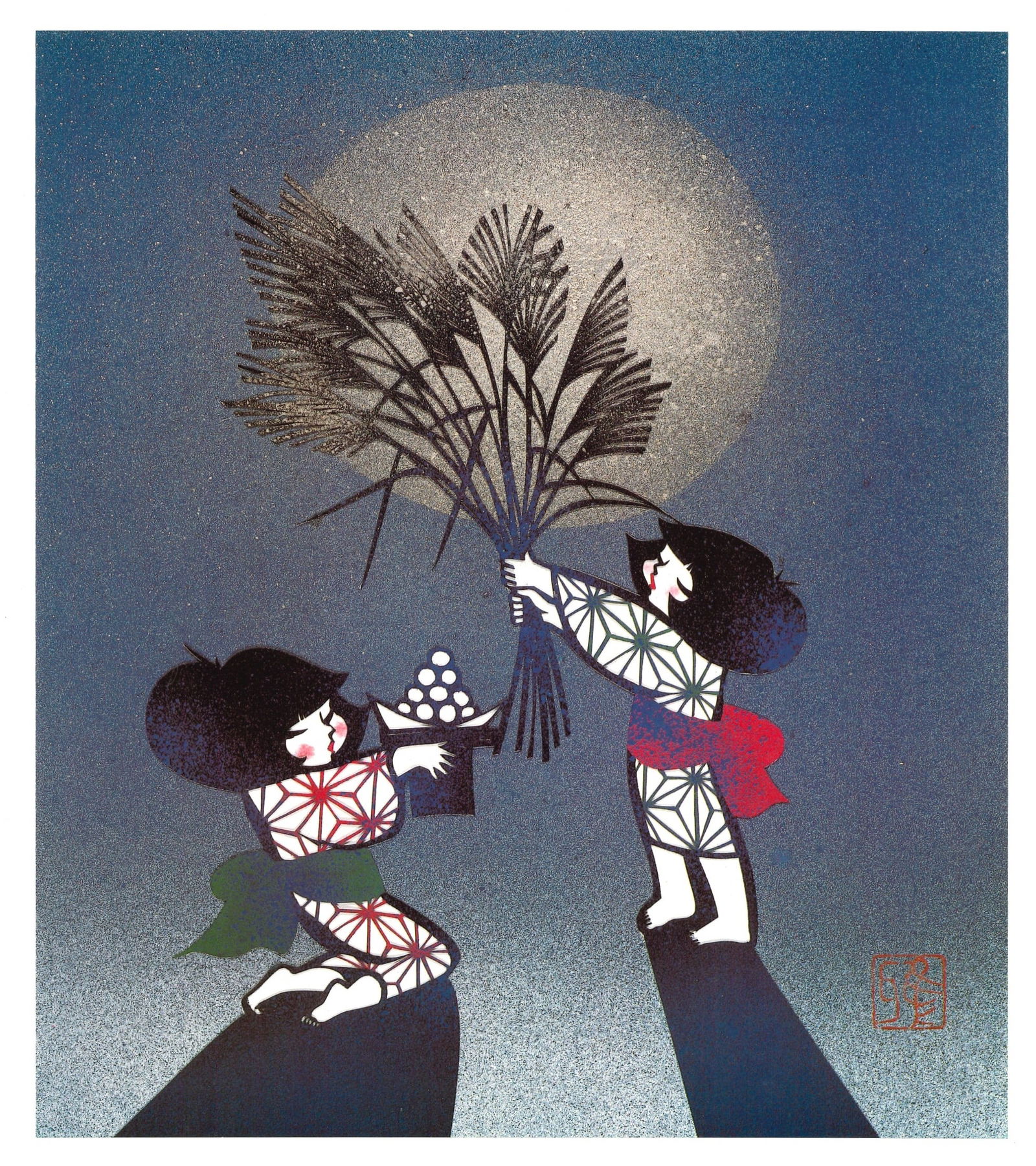 Masayuki Miyata :  Moon Viewing Offering Offset Lithograph (1 of 3)
