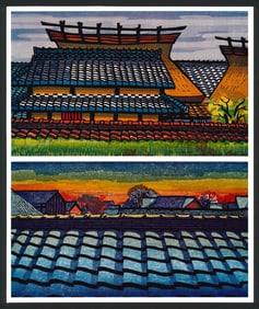 Clifton Karhu : Country Roofs Offset Lithograph