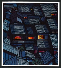 Clifton Karhu : Roofs Offset Lithograph