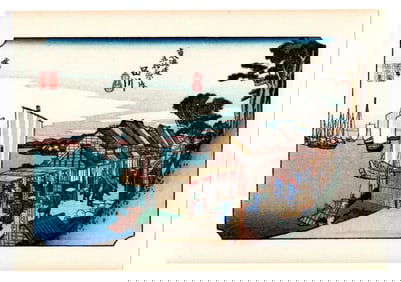 Ando Hiroshige : Shinagawa Woodblock