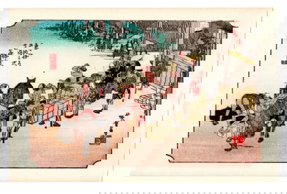 Ando Hiroshige : Fujieda Woodblock