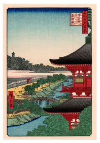 Ando Hiroshige : Zojoji Temple Woodblock