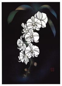 Masayuki Miyata : White Orchid Offset Lithograph