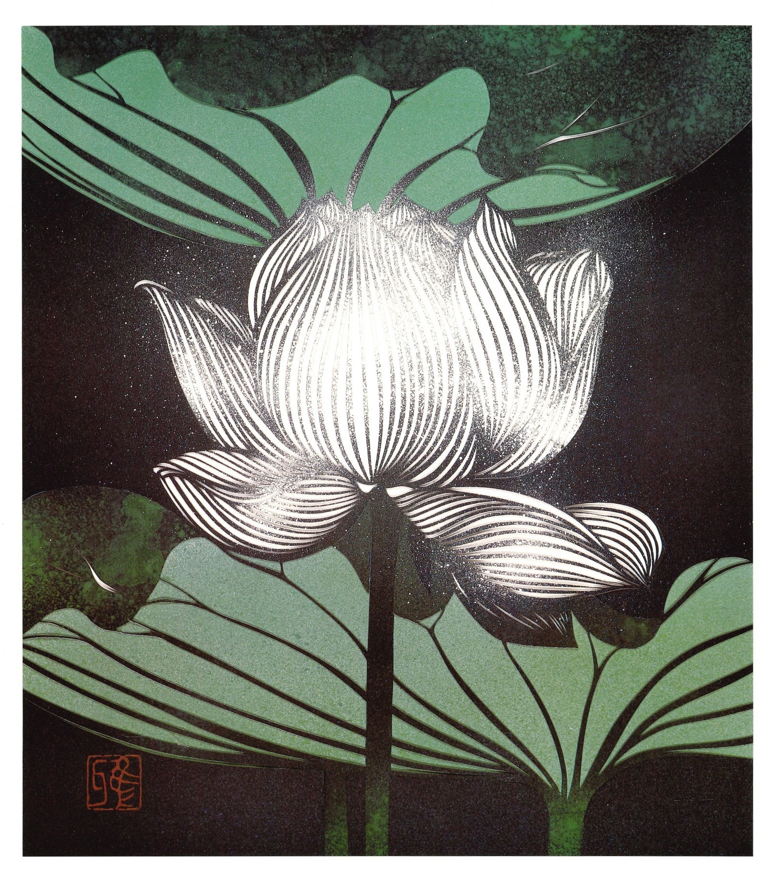 Masayuki Miyata :  Lotus Radiance Offset Lithograph (1 of 3)