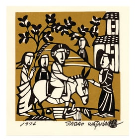 Sadao Watanabe : Jesus Entering Jerusalem Offset Lithograph