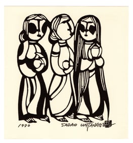 Sadao Watanabe : Three Women Visiting the Lord's Tomb Offset Lithograph