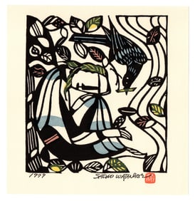 Sadao Watanabe : Elias and a Crow Offset Lithograph