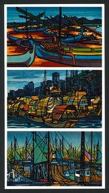 Clifton Karhu : Bail Boats, Boats–Denmark, Hong Kong Junk Offset Lithograph