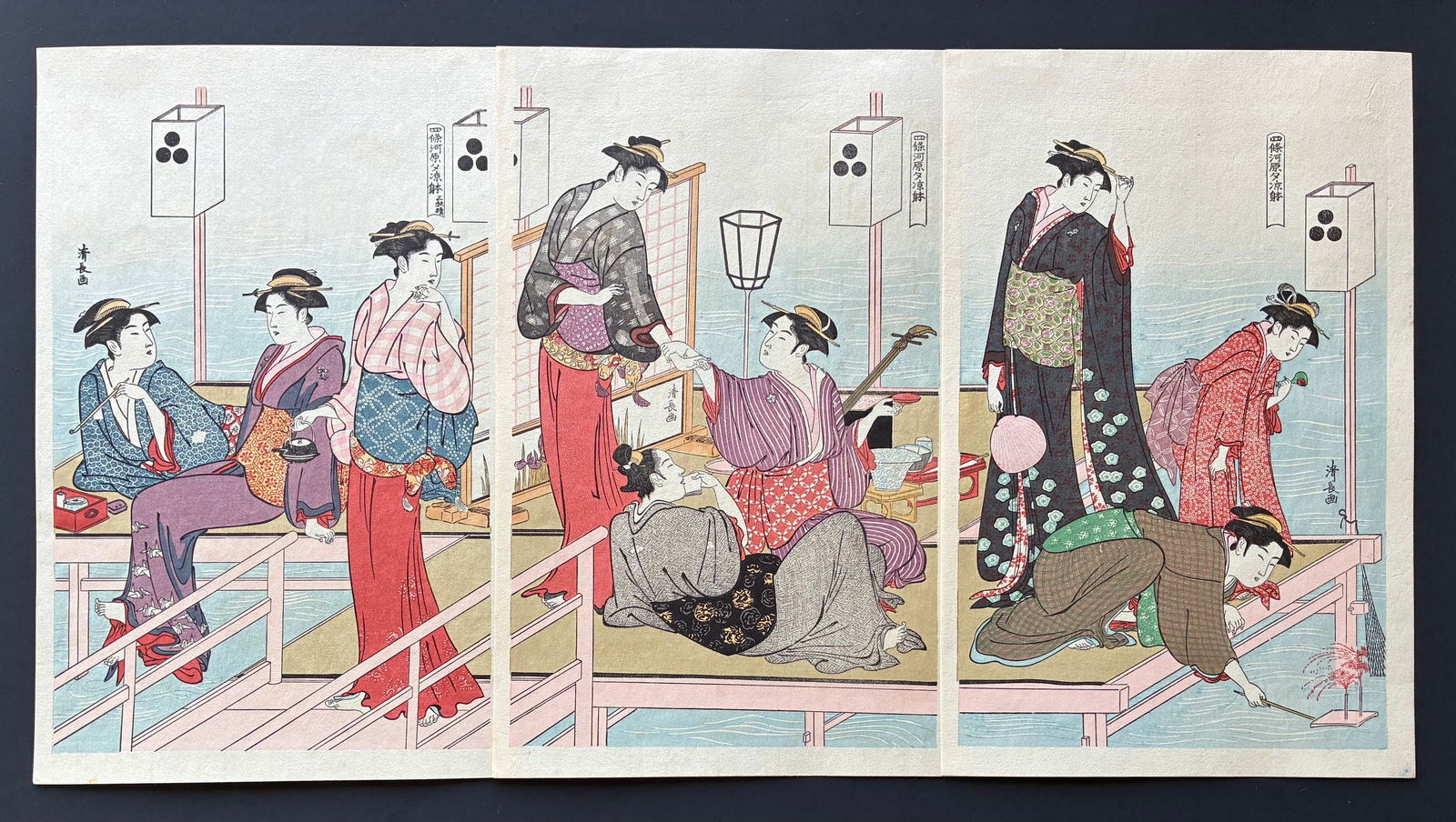 Kiyonaga Torii : Evening at Shijo Woodblock (1 of 1)