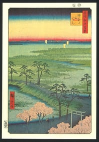 Ando Hiroshige : Moto-Hachiman Shrine, Sunamura Reproduction Print