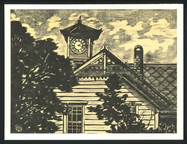 Seiichi Taneichi : The Old Clocktower Offset Lithograph