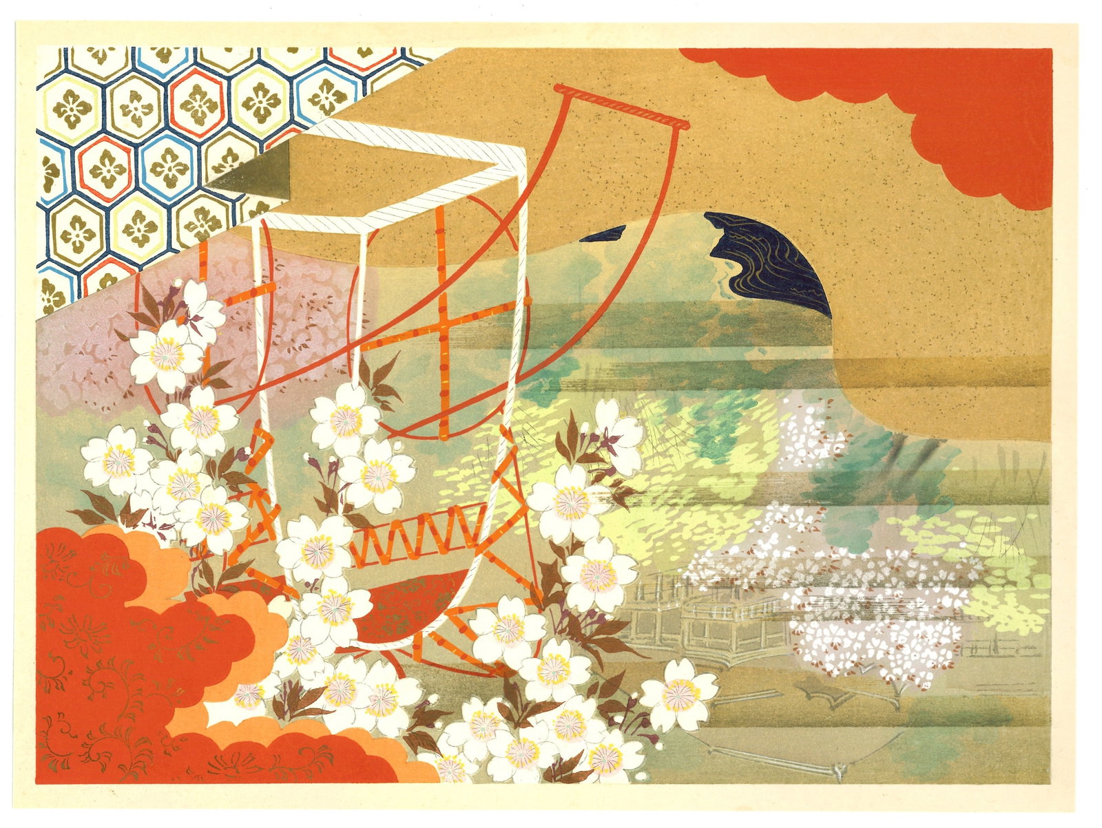 Ryoshu Yamaguchi : Seasons of Silence Woodblock: Artist: Yamaguchi Ryoshu (1886-1966). Title: “Seasons of Silence. Medium: Woodblock. Date: Showa era 1926-1989. Size: (13.1/2x10.1/2in). Publisher: Kyoto Hanga. Paper Type: Think Paper. Series: The