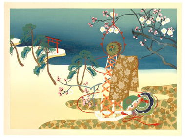 Ryoshu Yamaguchi : Seasons of Silence Woodblock