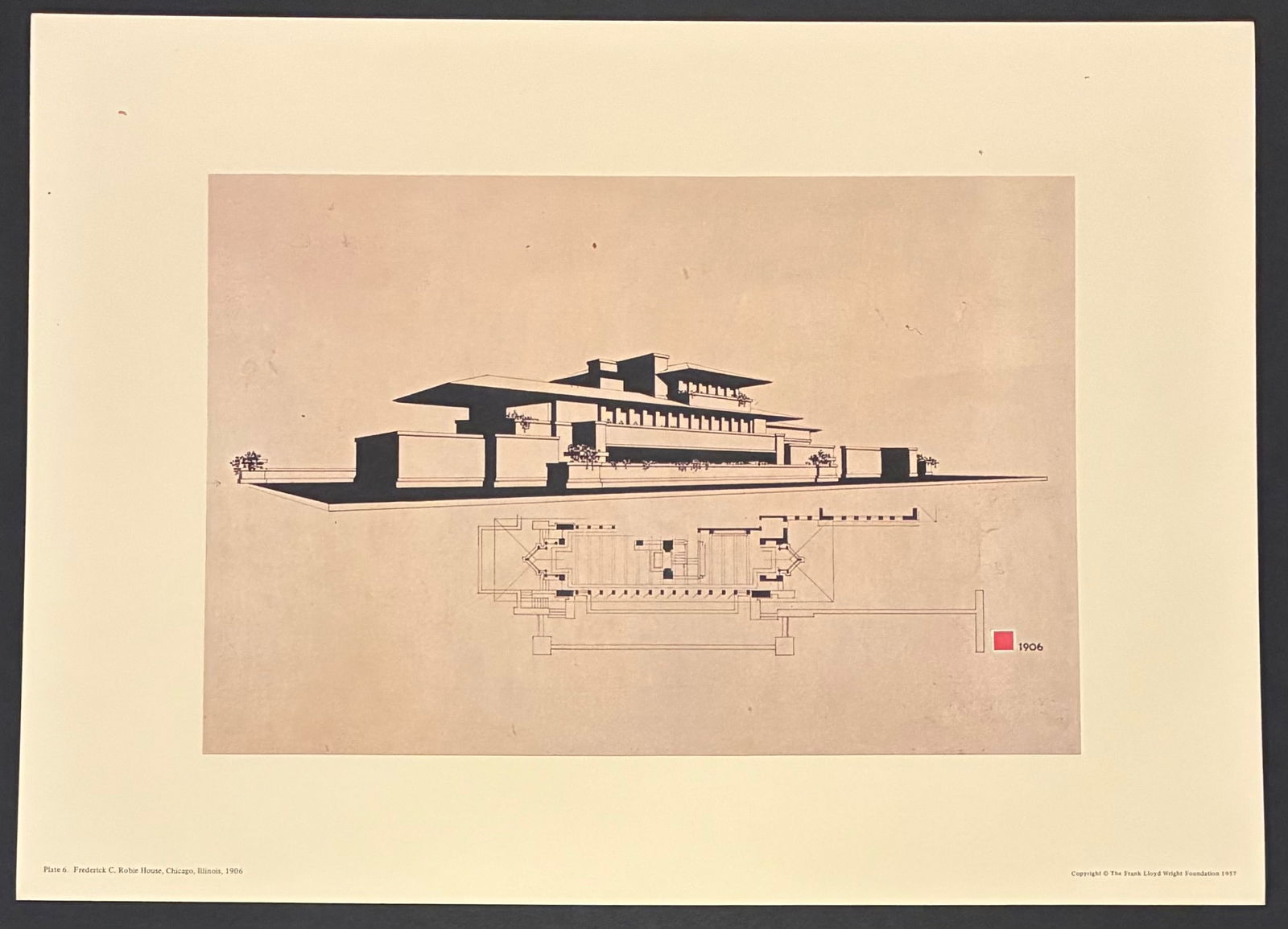 Frank Lloyd Wright : Frederick C. Robie House, Chicago, Illinois, 1906. (1 of 5)