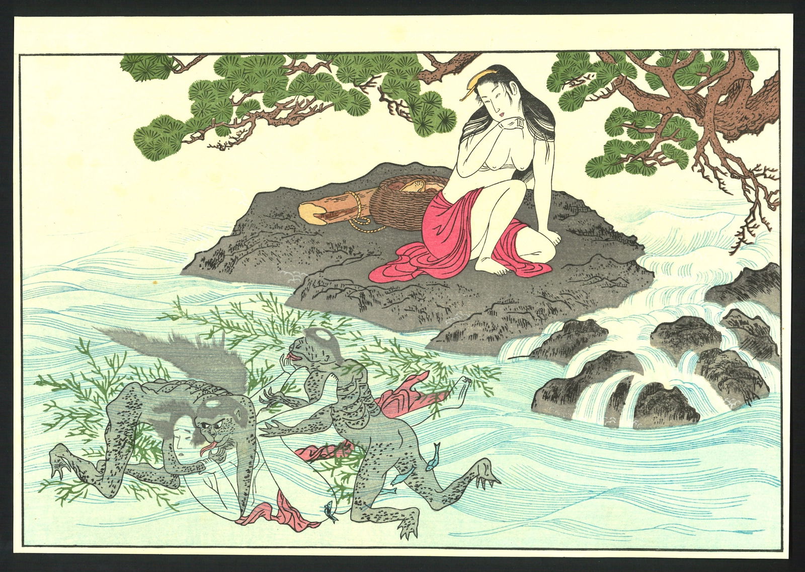 Kitagawa Utamaro : Kaijo Woman Diver Woodblock (1 of 2)