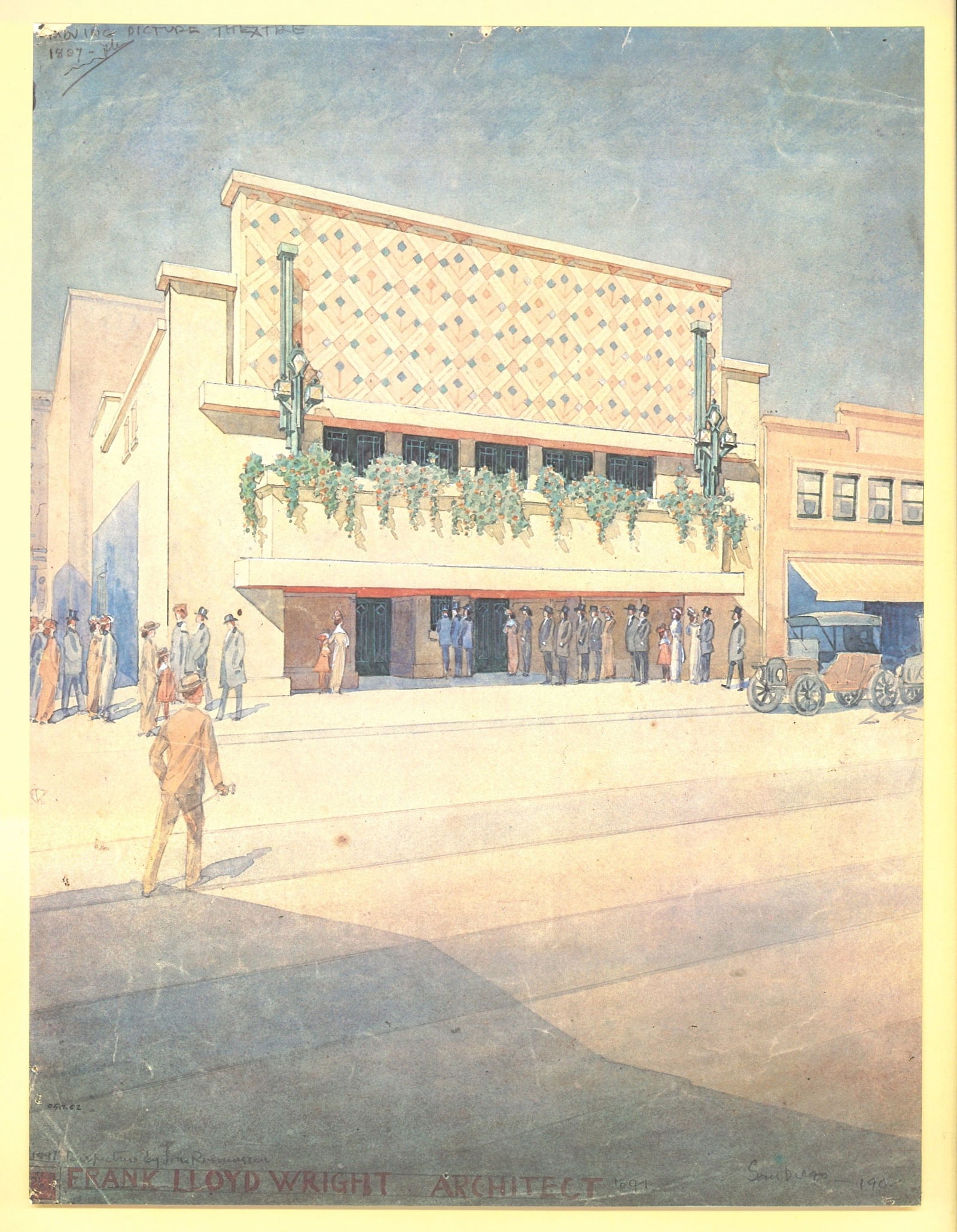 Project : Cinema for San Diego, California, Lithograph Print by Frank Lloyd Wright (1 of 1)