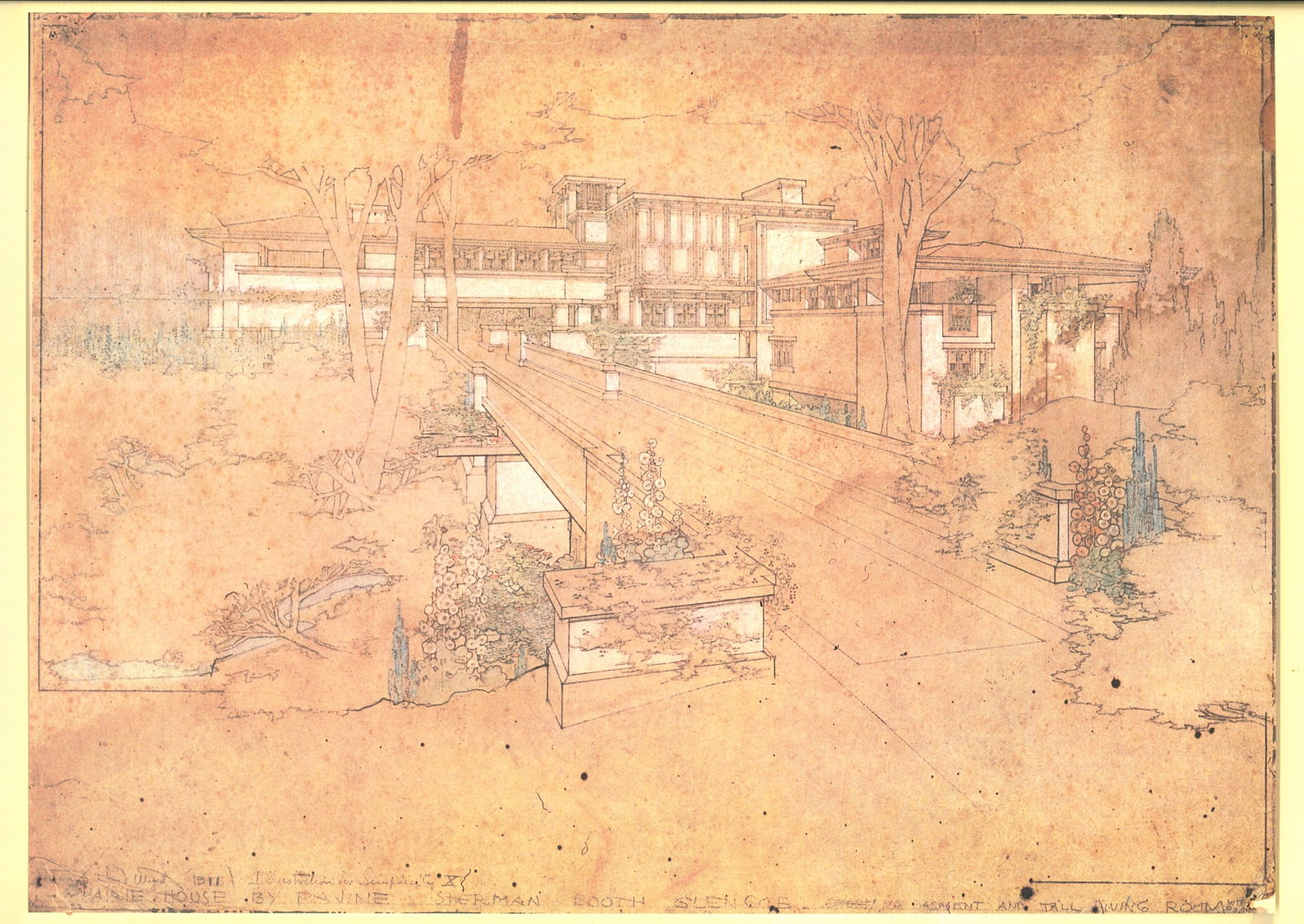 Project: Sherman M. Booth House, Lithograph Print by Frank Lloyd Wright (1 of 1)