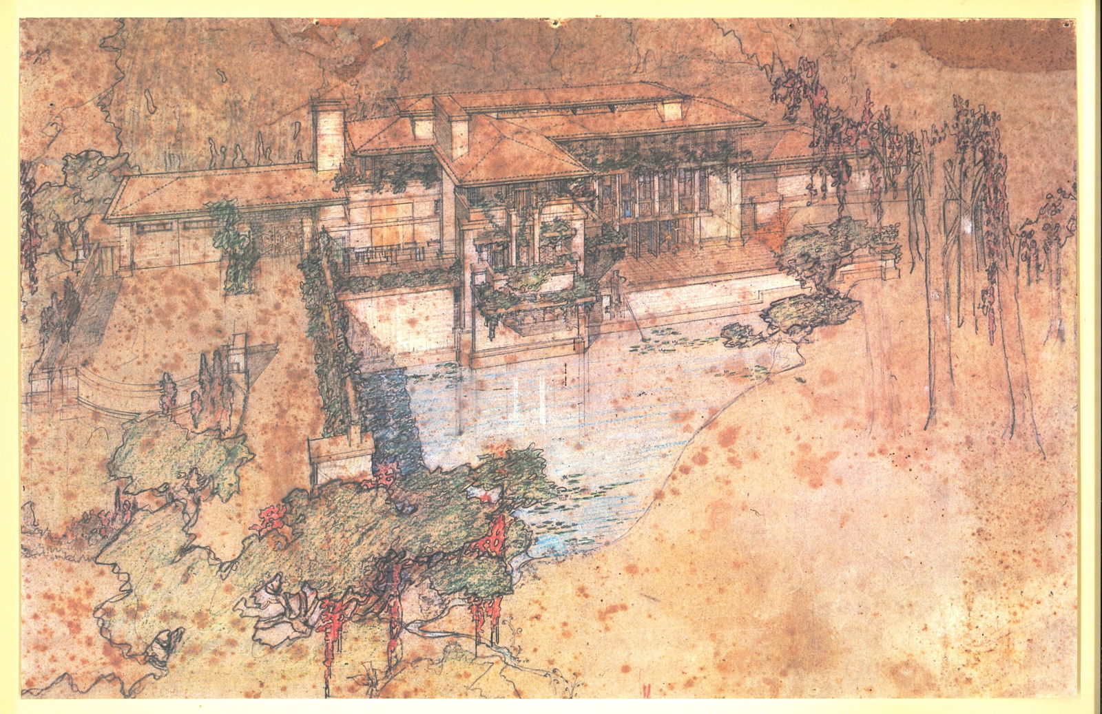 Project: M. W. Wood House, Lithograph Print by Frank Lloyd Wright (1 of 1)