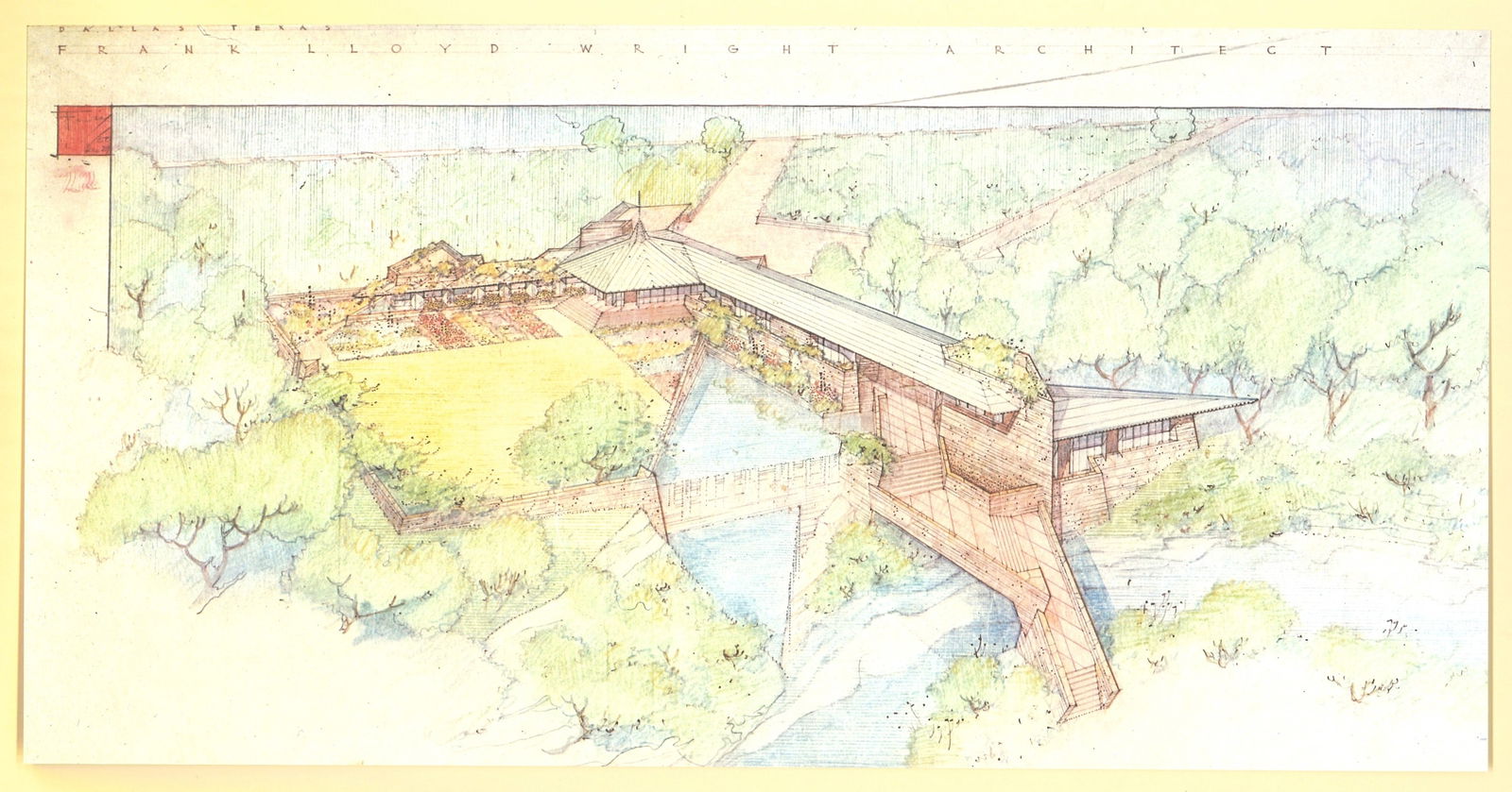 John A. Gillin House, Lithograph Print by Frank Lloyd Wright (1 of 1)