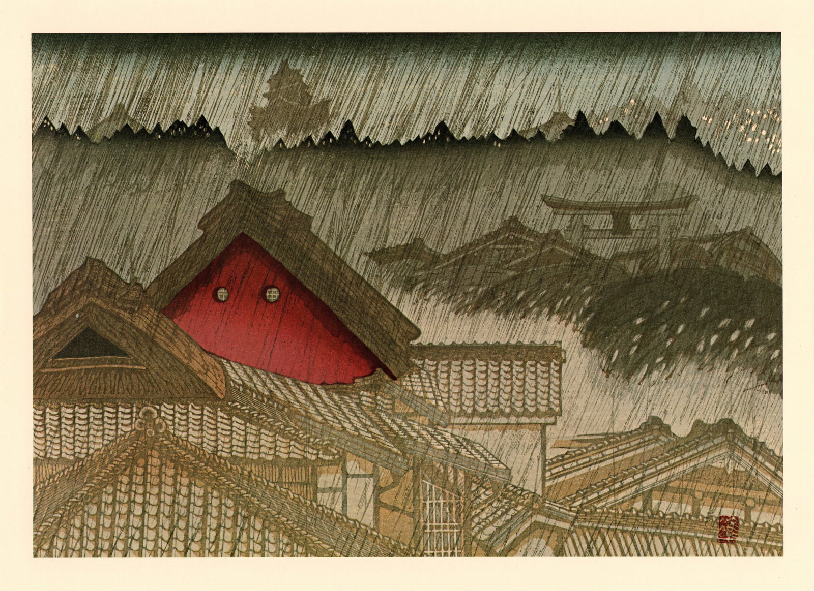 Atago Road in Kyoto Offset Lithograph Print by Sekino Junichiro (1 of 1)