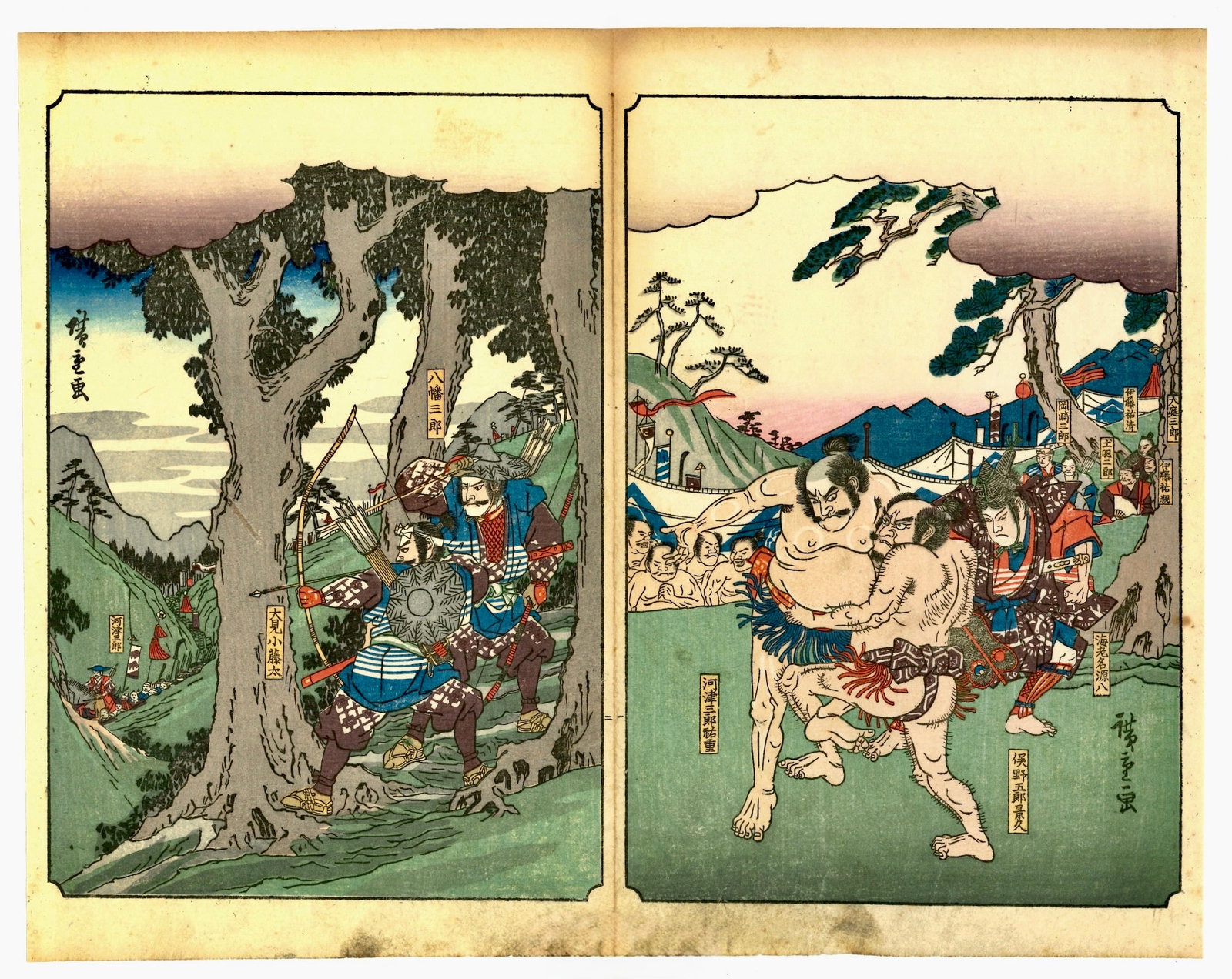 Soga Brothers Revenge Woodblock Print After Hiroshige (1 of 2)