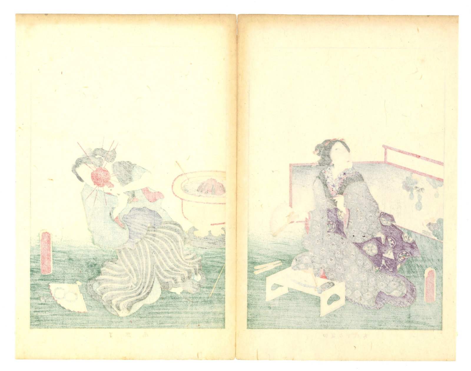 Famous Women of the Past Japanese Woodblock Print After Toyokuni - 2
